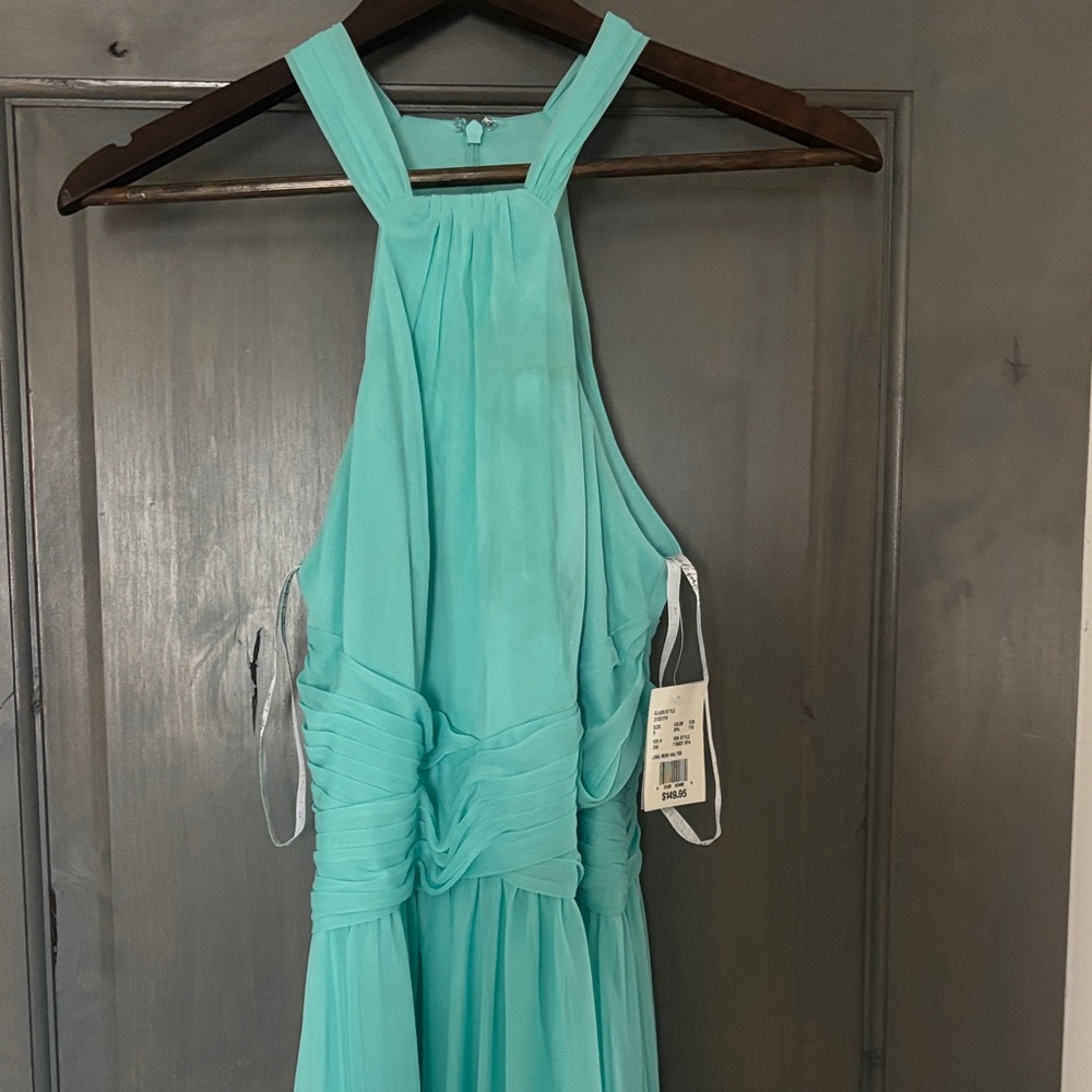Davids bridal altered length Elegant Sleeveless Aqua Dress 8